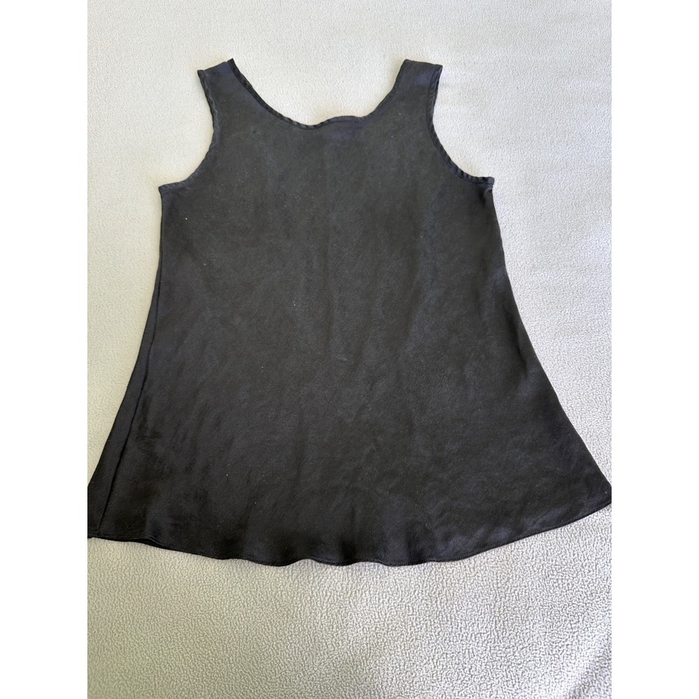 Vintage Valerie Stevens Tank Top‎ Silk Womens Medium Black 2000s 90s Y2K Grunge